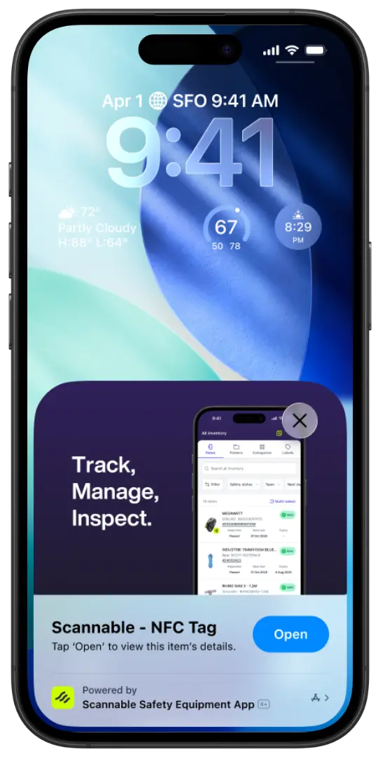 Step 1: Scan the NFC tag or 2D code on your Smart PPE.